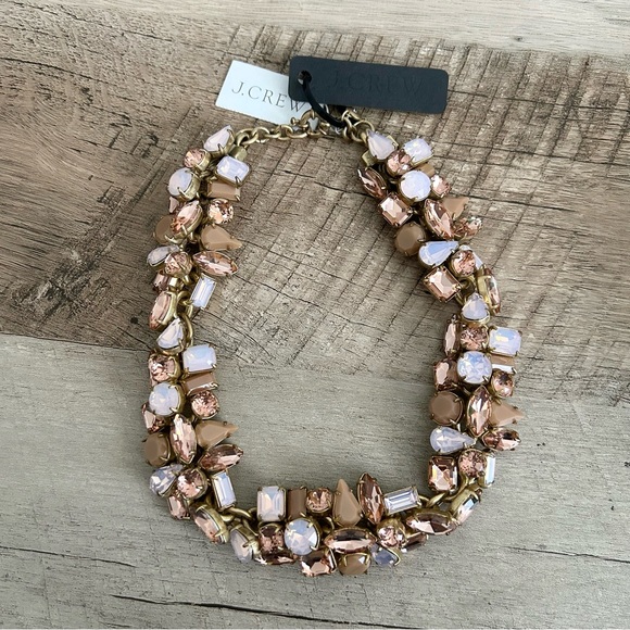 J. Crew Jewelry - J. Crew Pink Toned Jeweled Necklace